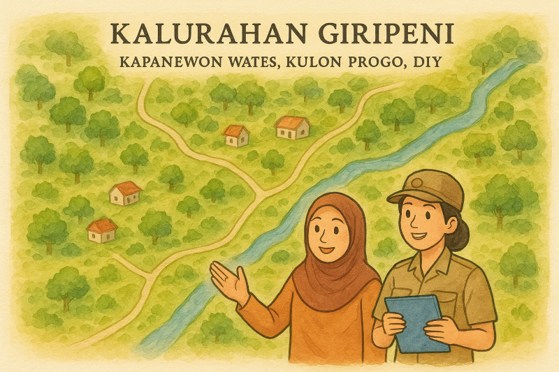 Ilustrasi Kalurahan Giripeni, Kapanewon Wates, Kulon Progo, DIY.