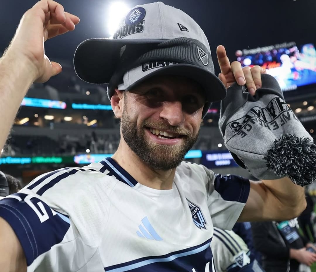 Pemain Vancouver Whitecaps, Thomas Muller saat rayakan kemenangan tim di wilayah barat Major League Soccer