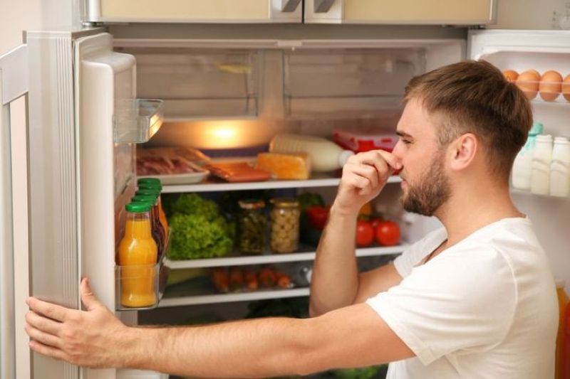 Menyimpan makanan di freezer.