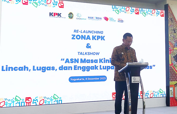 Wakil Wali Kota Jogja Wawan Harmawan mengapresiasi atas terpilihnya Jogja dalam penyelenggaraan Hakordia 2025, di Taman Pintar, Senin (8/12).