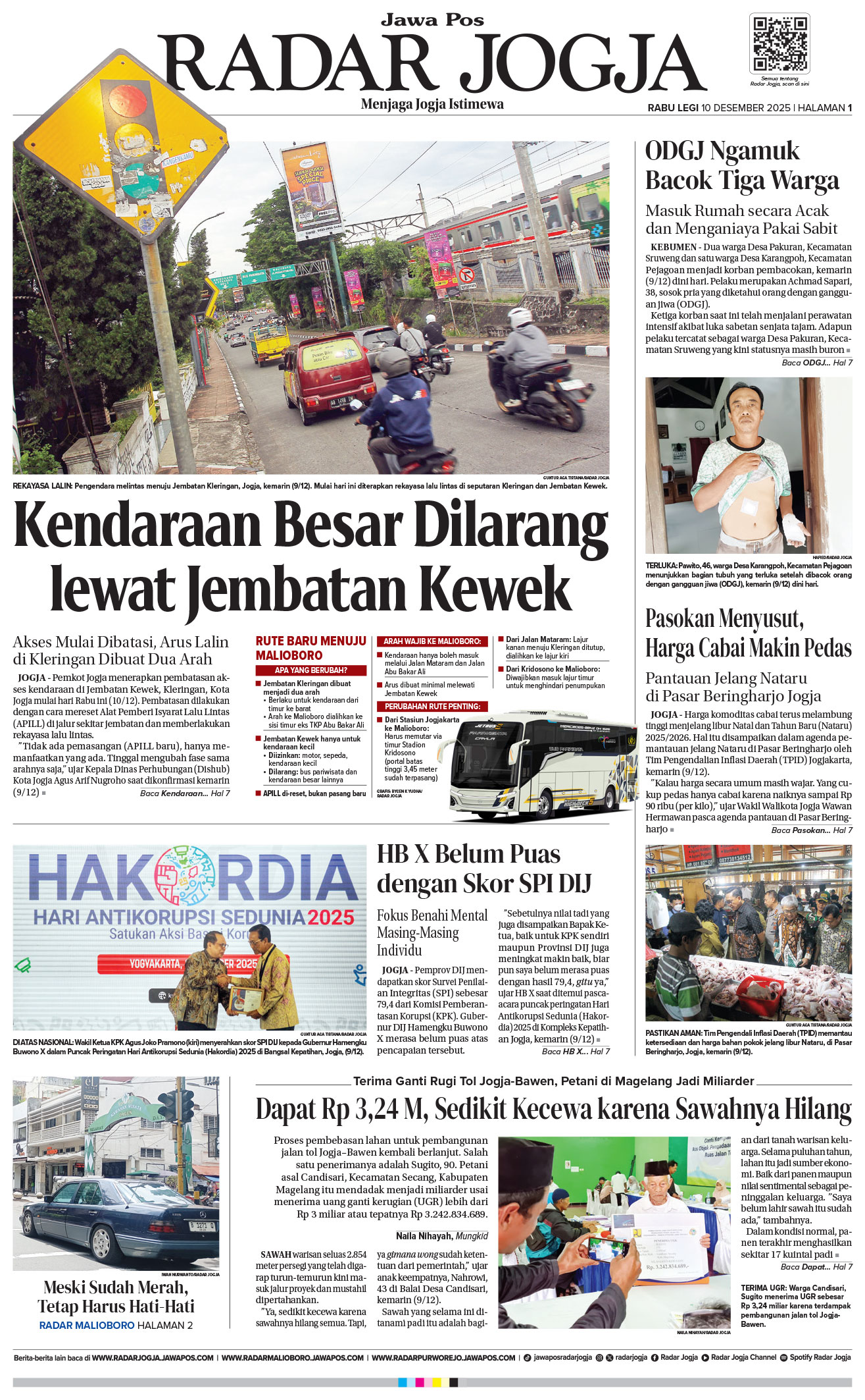 Jawa Pos - Radar Jogja, edisi Rabu 10 Desember 2025