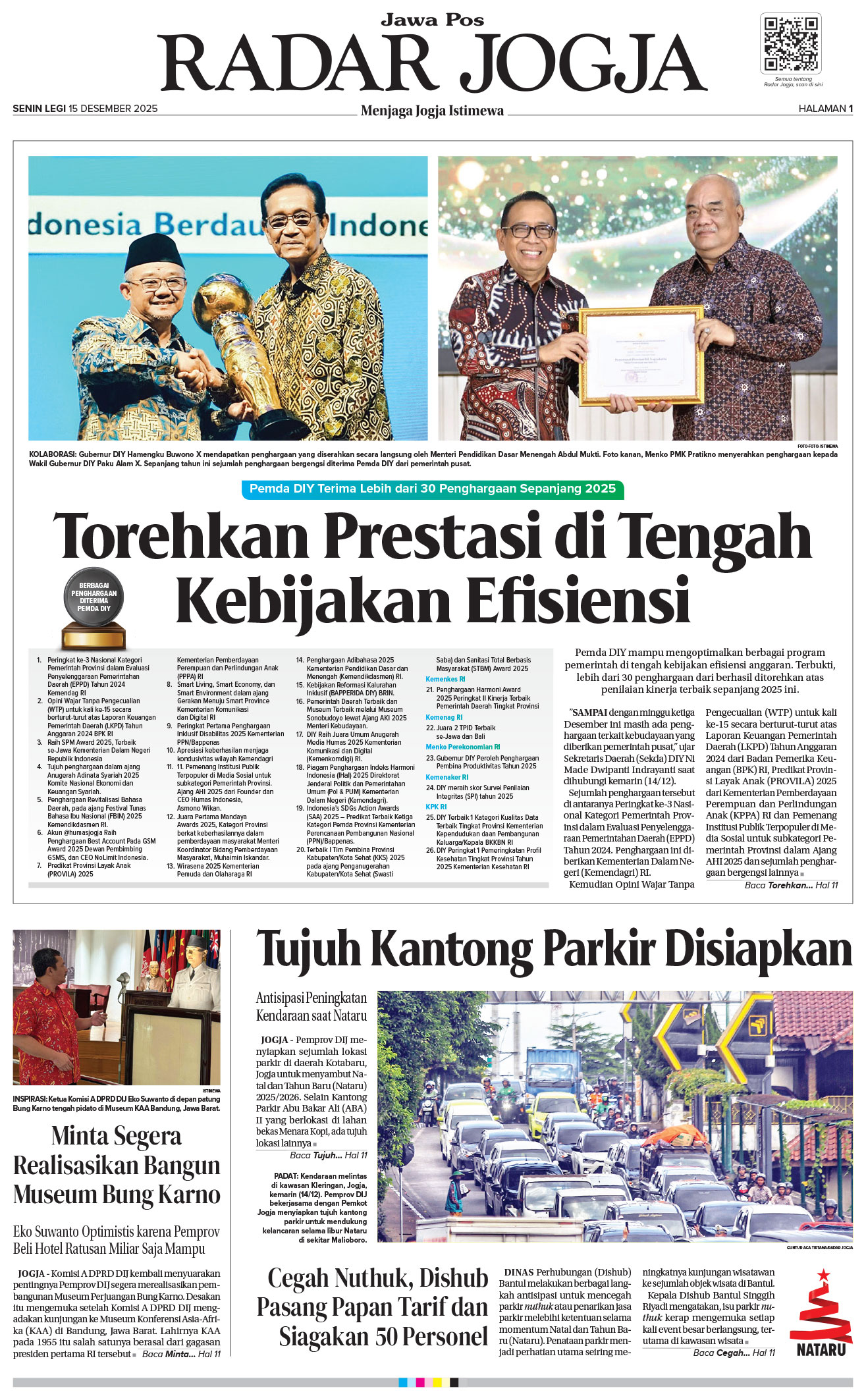 Jawa Pos - Radar Jogja, edisi Senin 15 Desember 2025