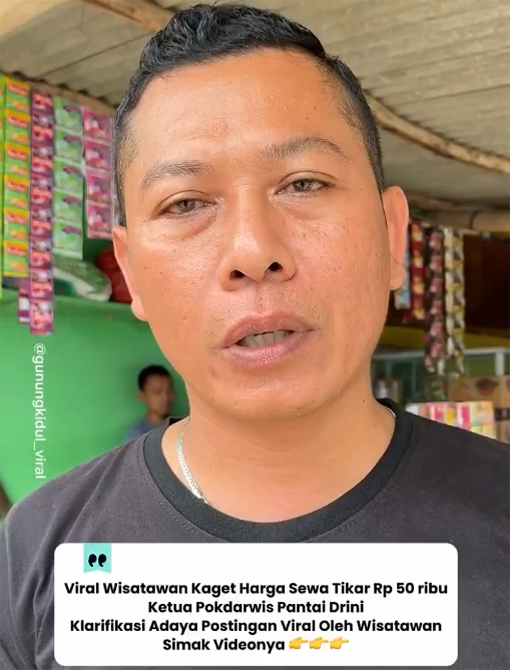 Ketua Kelompok Sadar Wisata (Pokdarwis) Pantai Drini, Marjoko