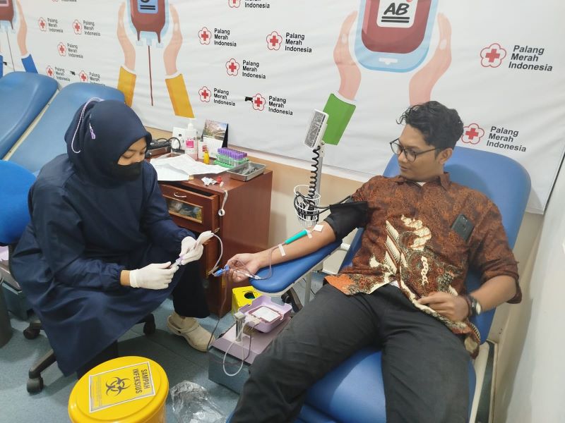 AKSI SOSIAL: PMI Bantul tengah melaksanakan kegiatan donor darah