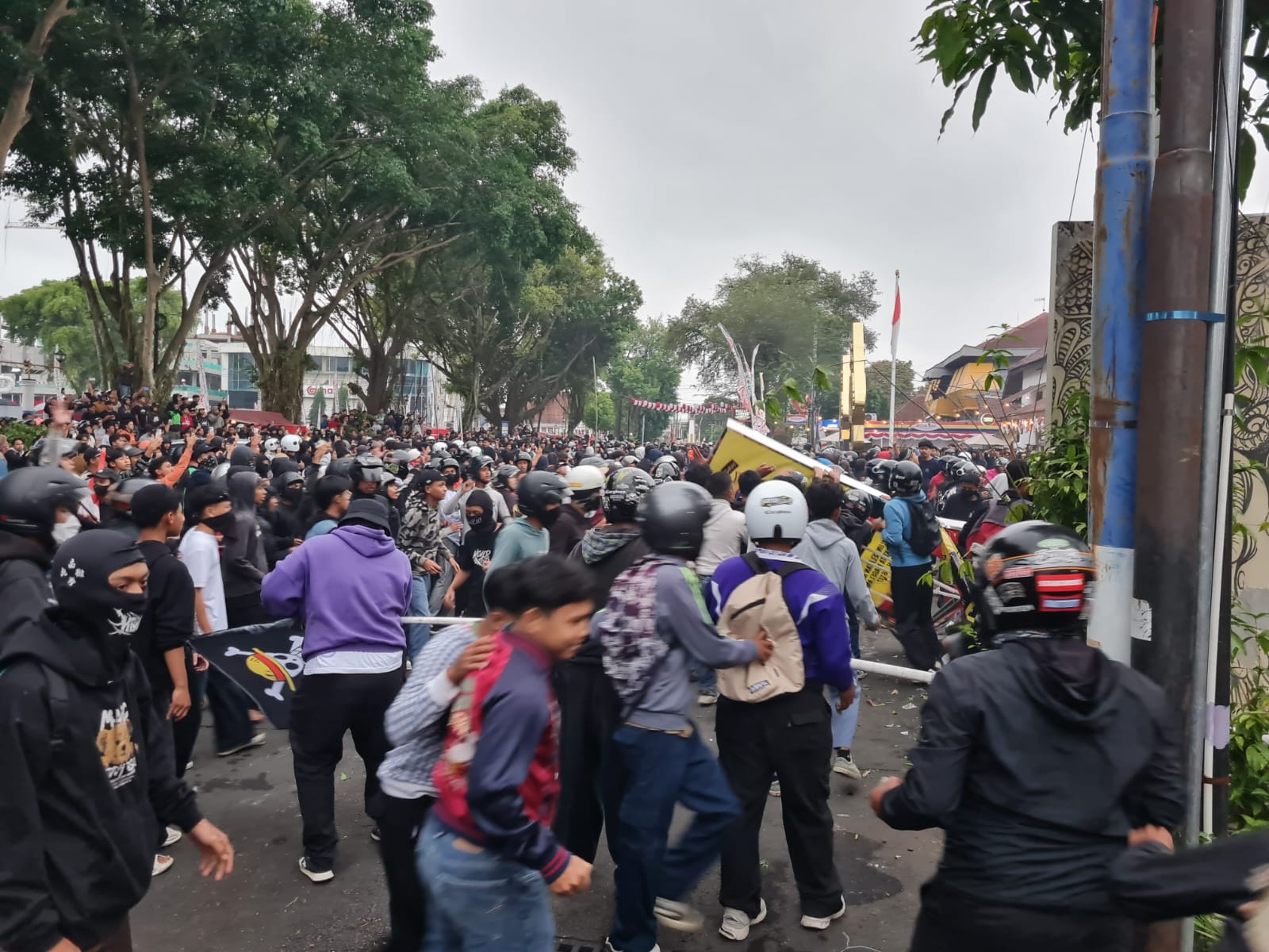 Kondisi&nbsp;demo&nbsp;di depan Mako Polres Magelang Kota pada 29 Agustus 2025 lalu.