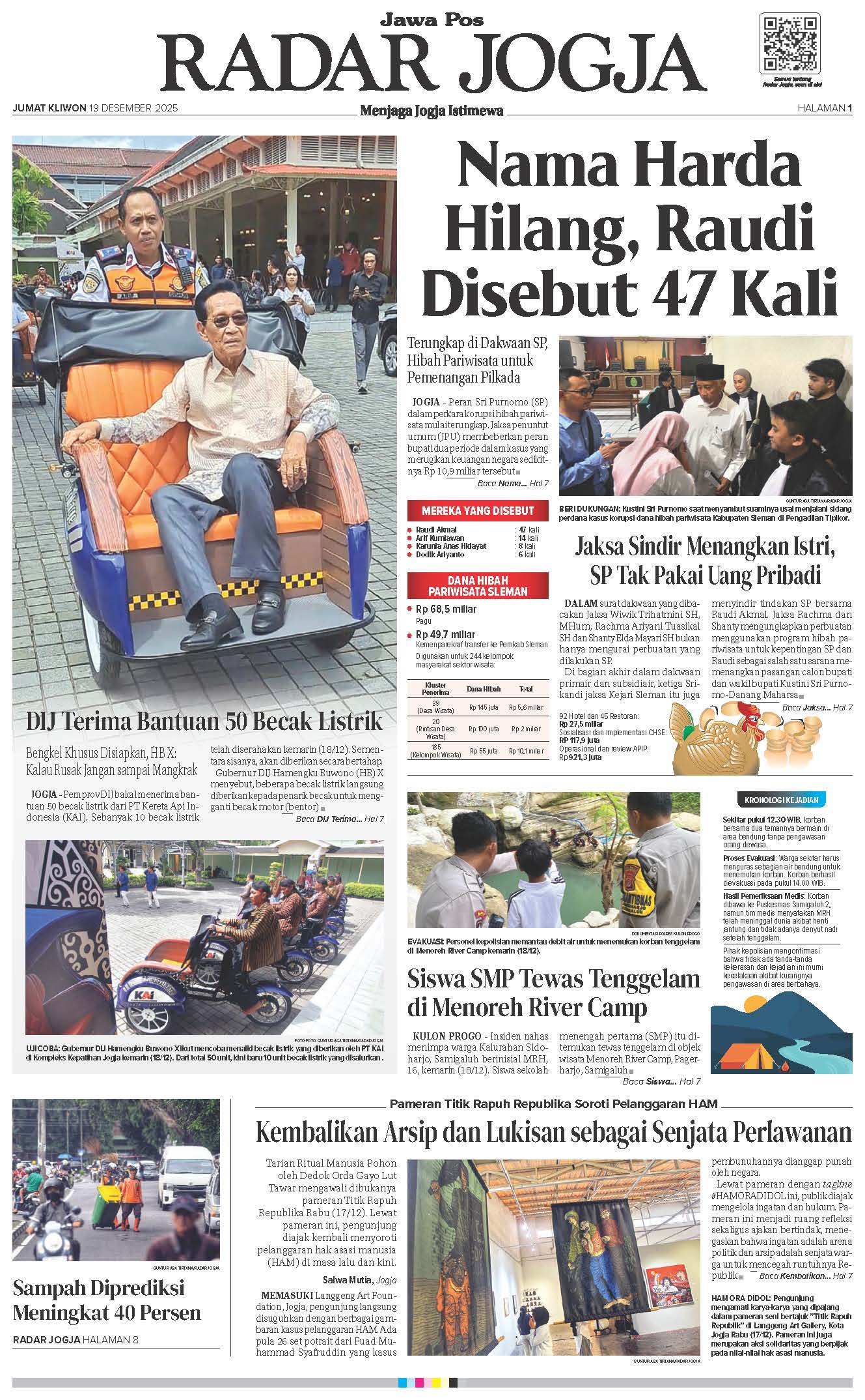 Jawa Pos - Radar Jogja, edisi Jumat 19 Desember 2025
