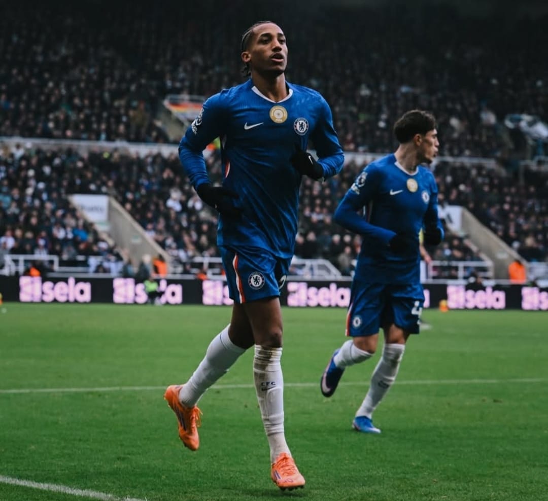 Selebrasi Joao Pedro setelah mencetak gol penyeimbang bagi Chelsea saat tantang Newcastle United di St James Park