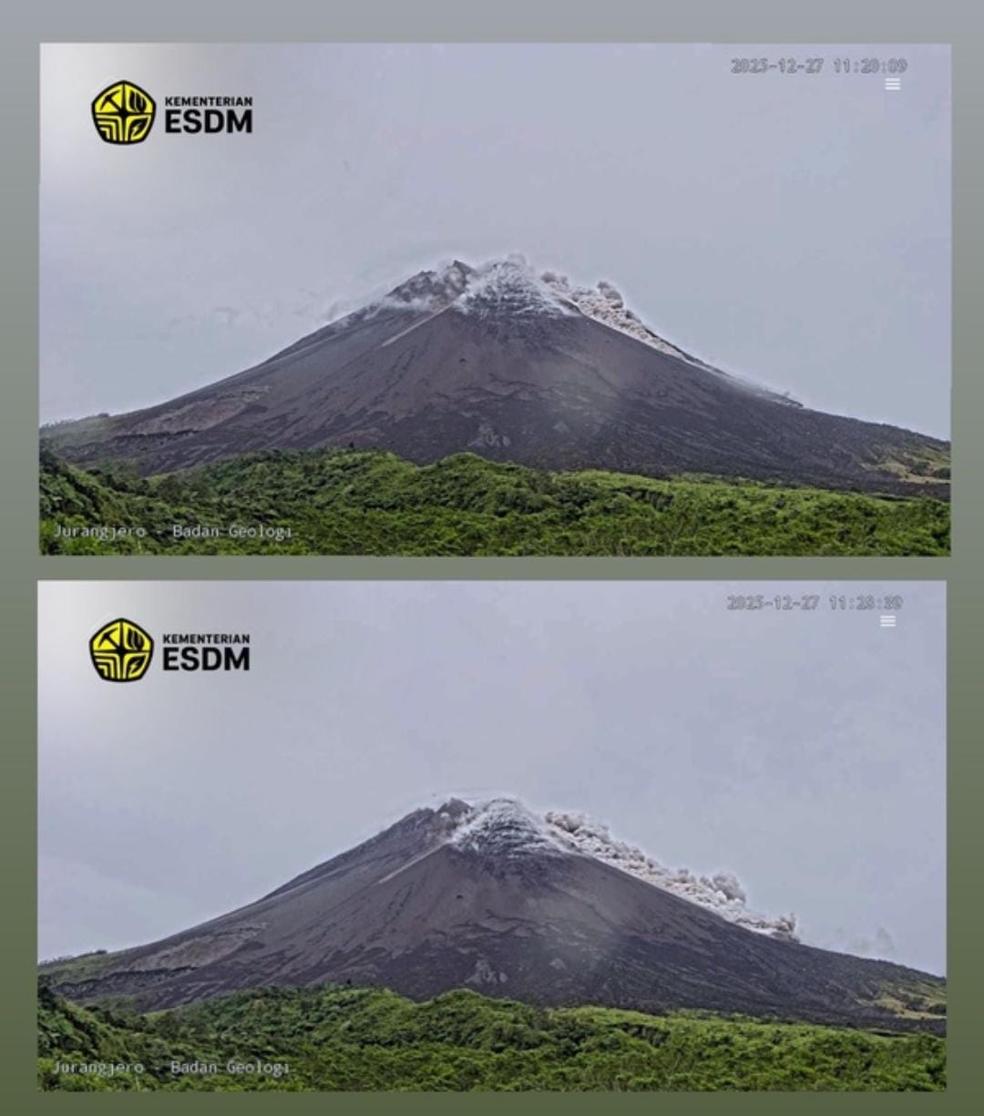 Gunung Merapi Erupsi pada Sabtu (27/12/2025)