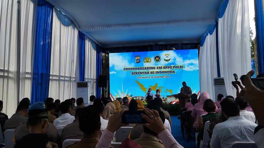SEREMONIAL: Groundbreaking 436 SPPG Polri serentak di Indonesia di SPGP Argorejo Senin (29/12/2025).