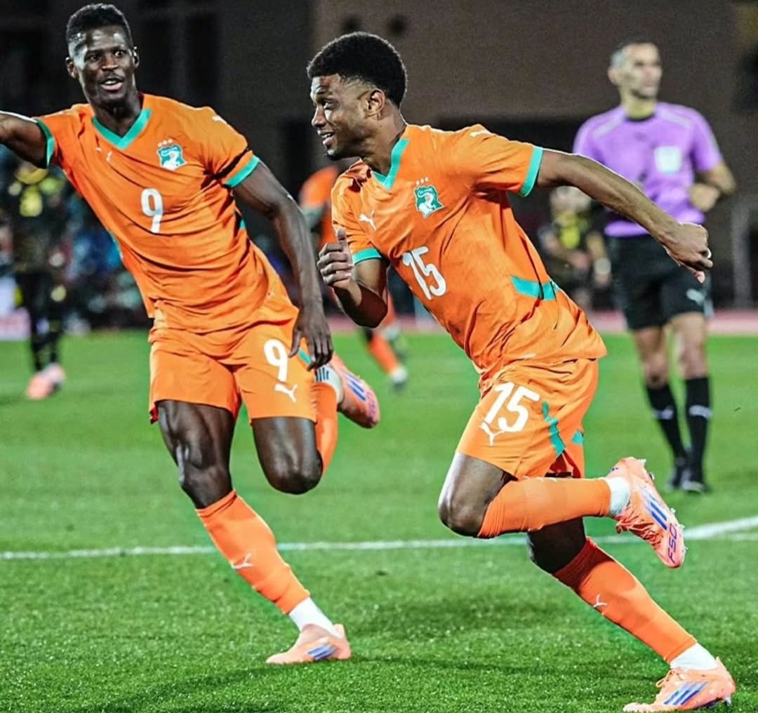 Selebrasi Amad Diallo dalam hasil imbang Pantai Gading atas Kamerun di Piala Afrika