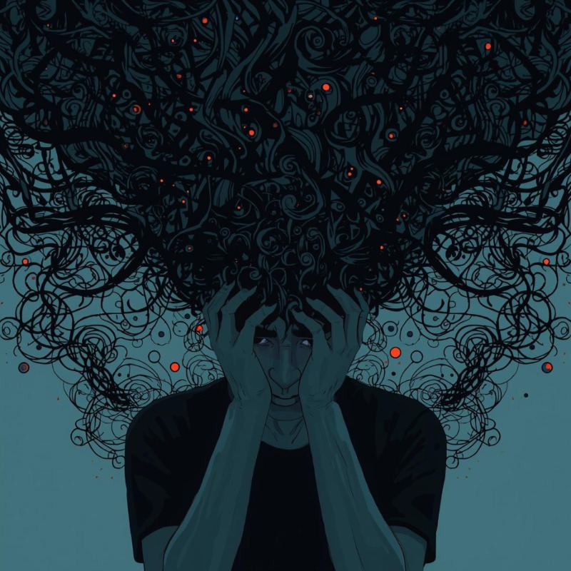 Ilustrasi seseorang yang sedang mengalami overthinking .