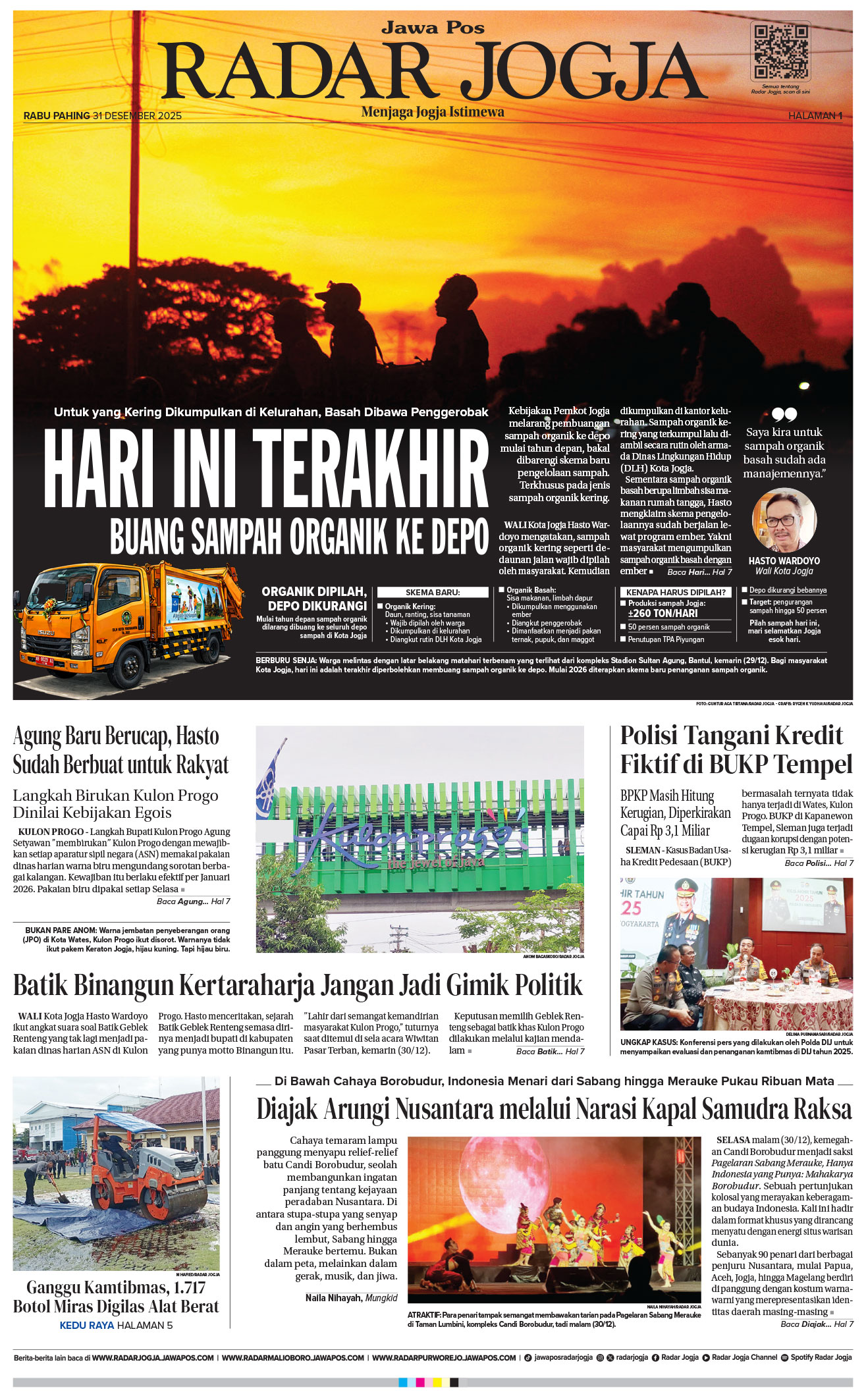 Jawa Pos - Radar Jogja, edisi Rabu 31 Desember 2025