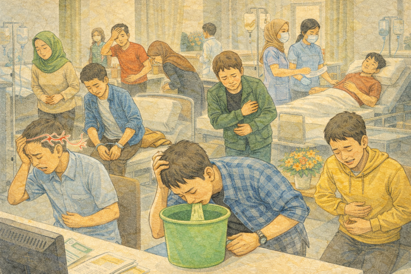 Ilustrasi Mahasiswa keracunan dan dilarikan rumah sakit.