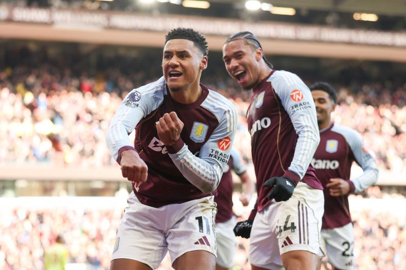 Selebrasi Ollie Watkins saat mencetak gol dalam kemenangan Aston Villa atas Nottingham Forest