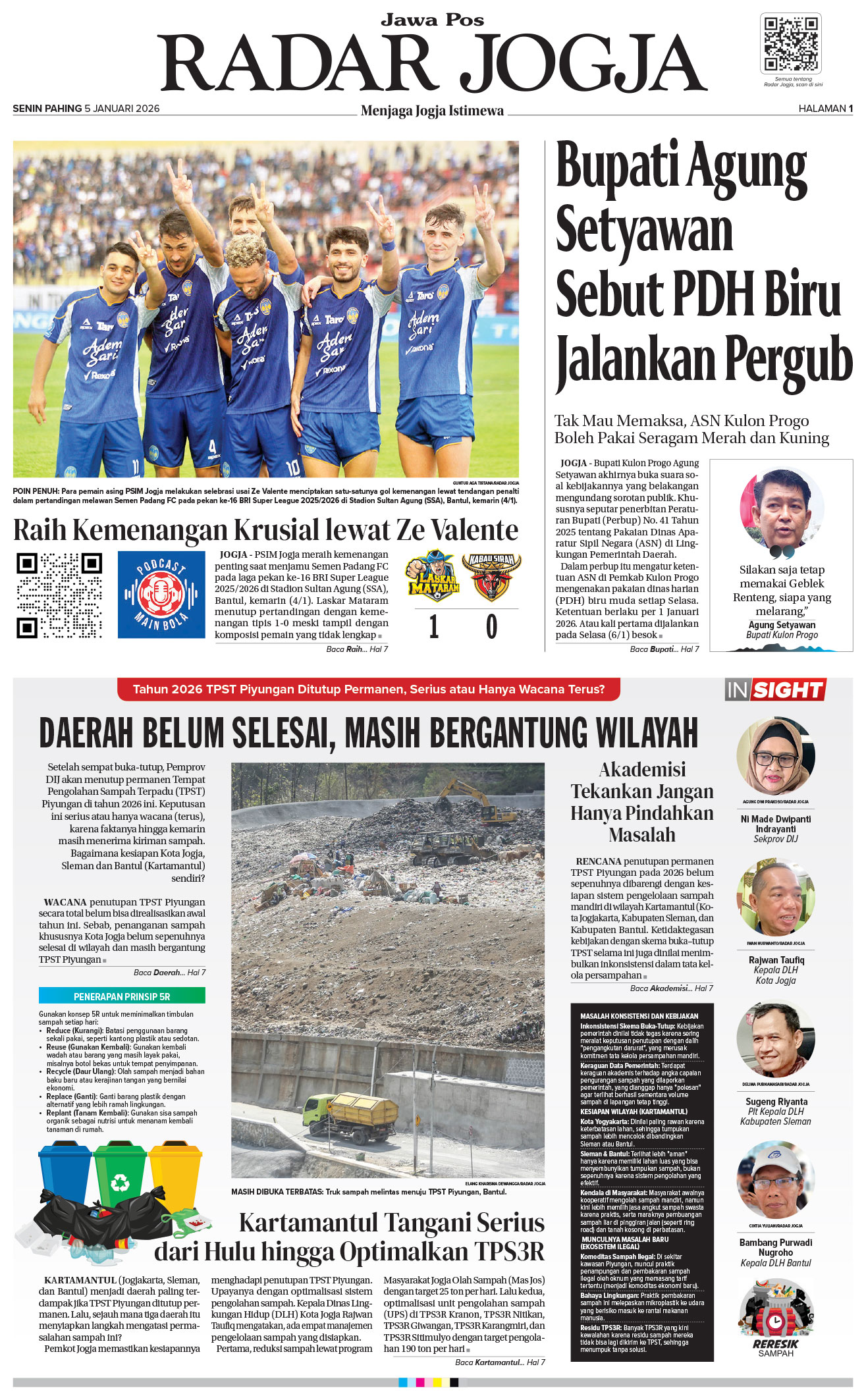 Jawa Pos - Radar Jogja, edisi Senin 5 Januari 2026