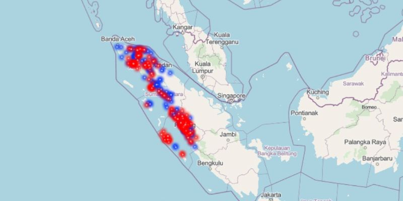 Peta operasi banjir longsor Provinsi Aceh, Sumatera Utara dan Sumatera Barat (BNPB).