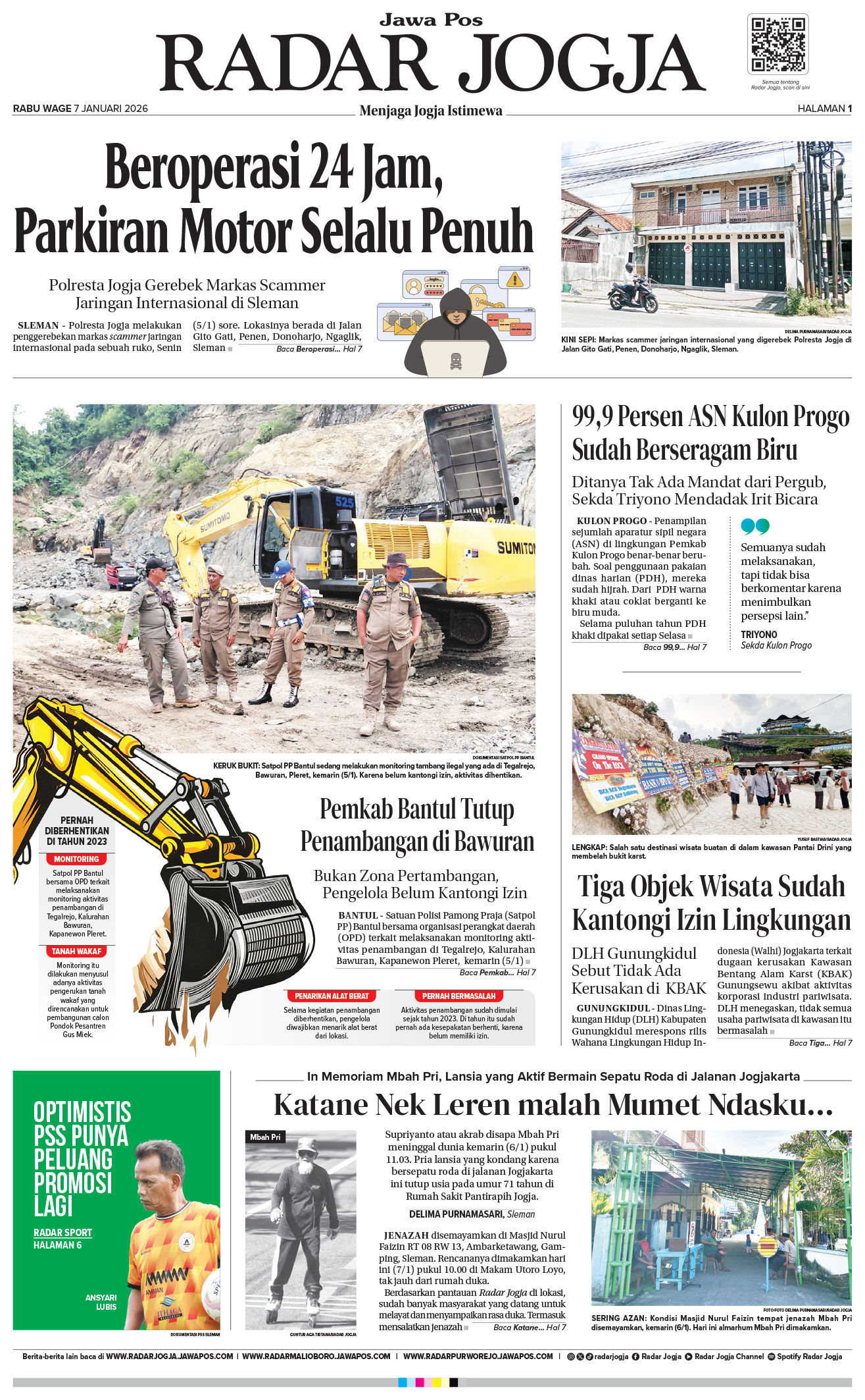 Jawa Pos - Radar Jogja, edisi Rabu 7 Januari 2026