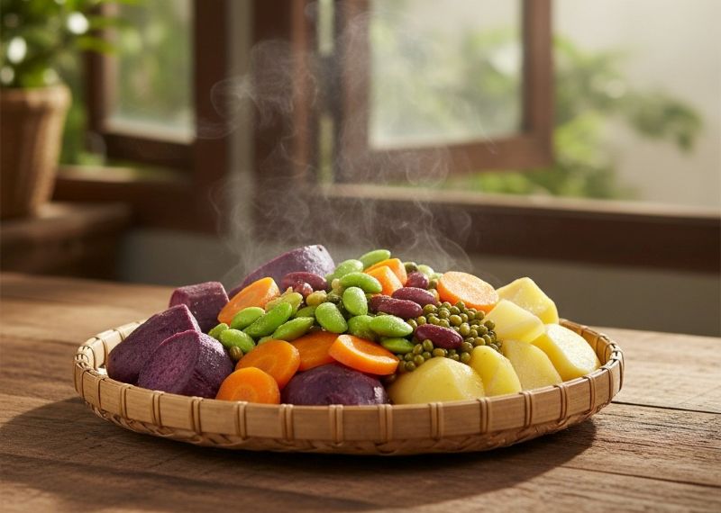 Ilustrasi makanan kukusan.