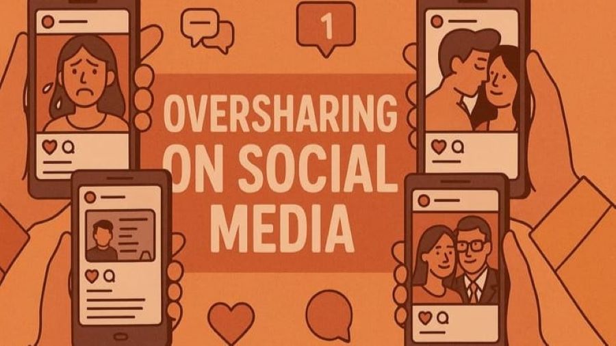 Ilustrasi Oversharing di Media Sosial (Pinterest)