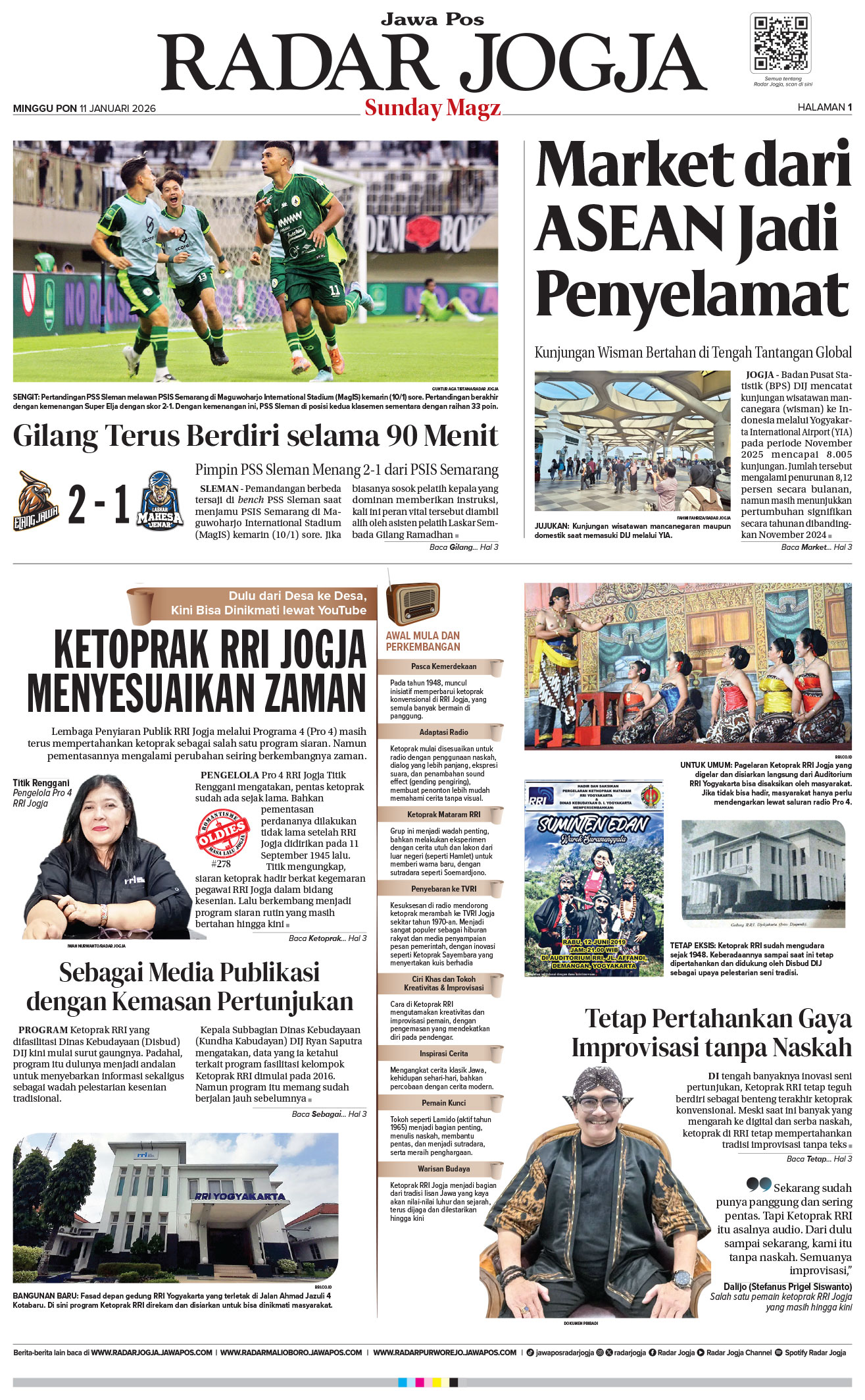 Jawa Pos - Radar Jogja, edisi Minggu 11 Januari 2026