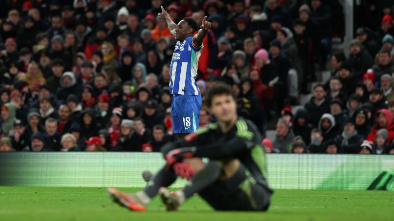 Selebrasi Danny Welbeck saat Brighton singkirkan Manchester United dari FA Cup