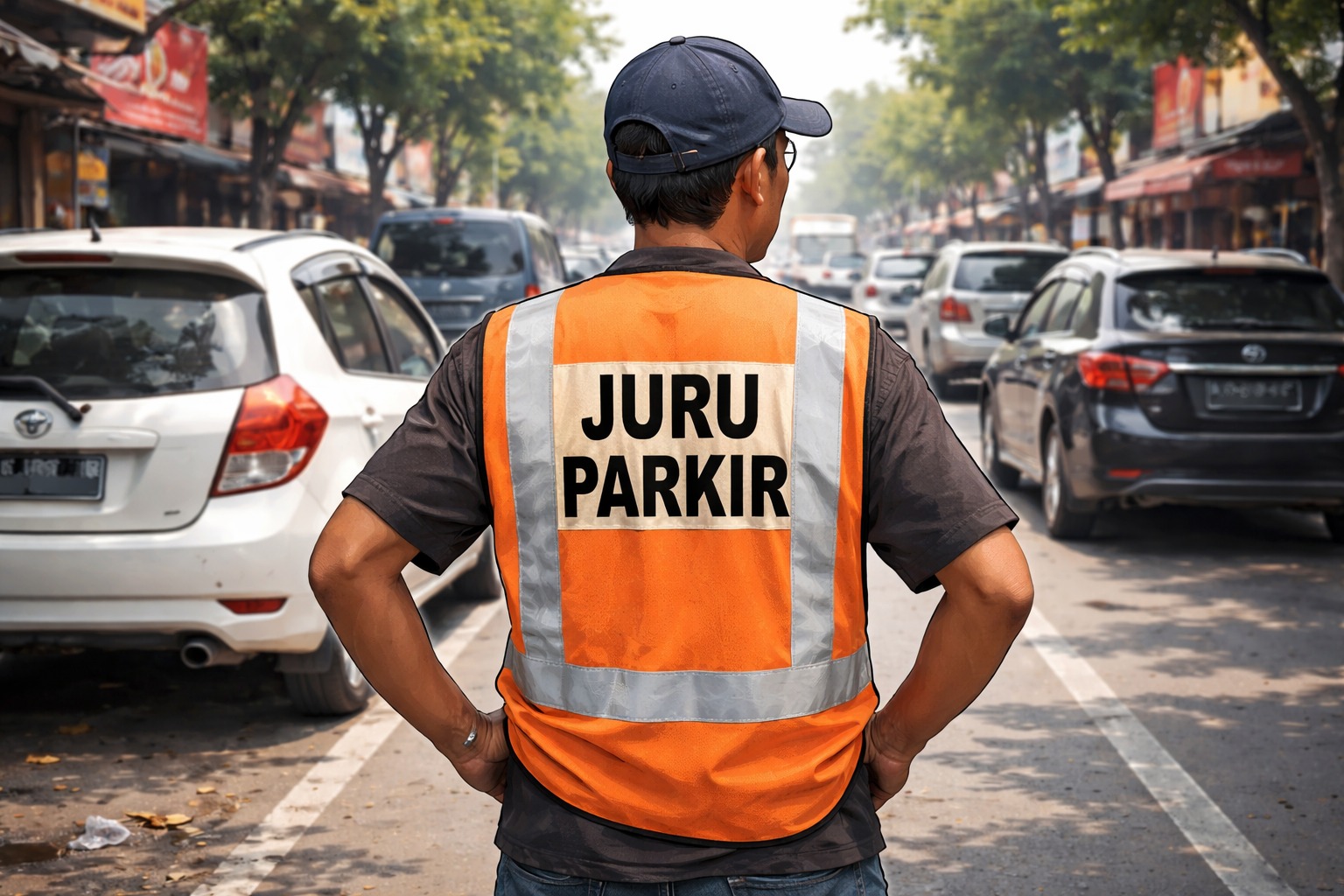 Ilustrasi juru parkir liar.