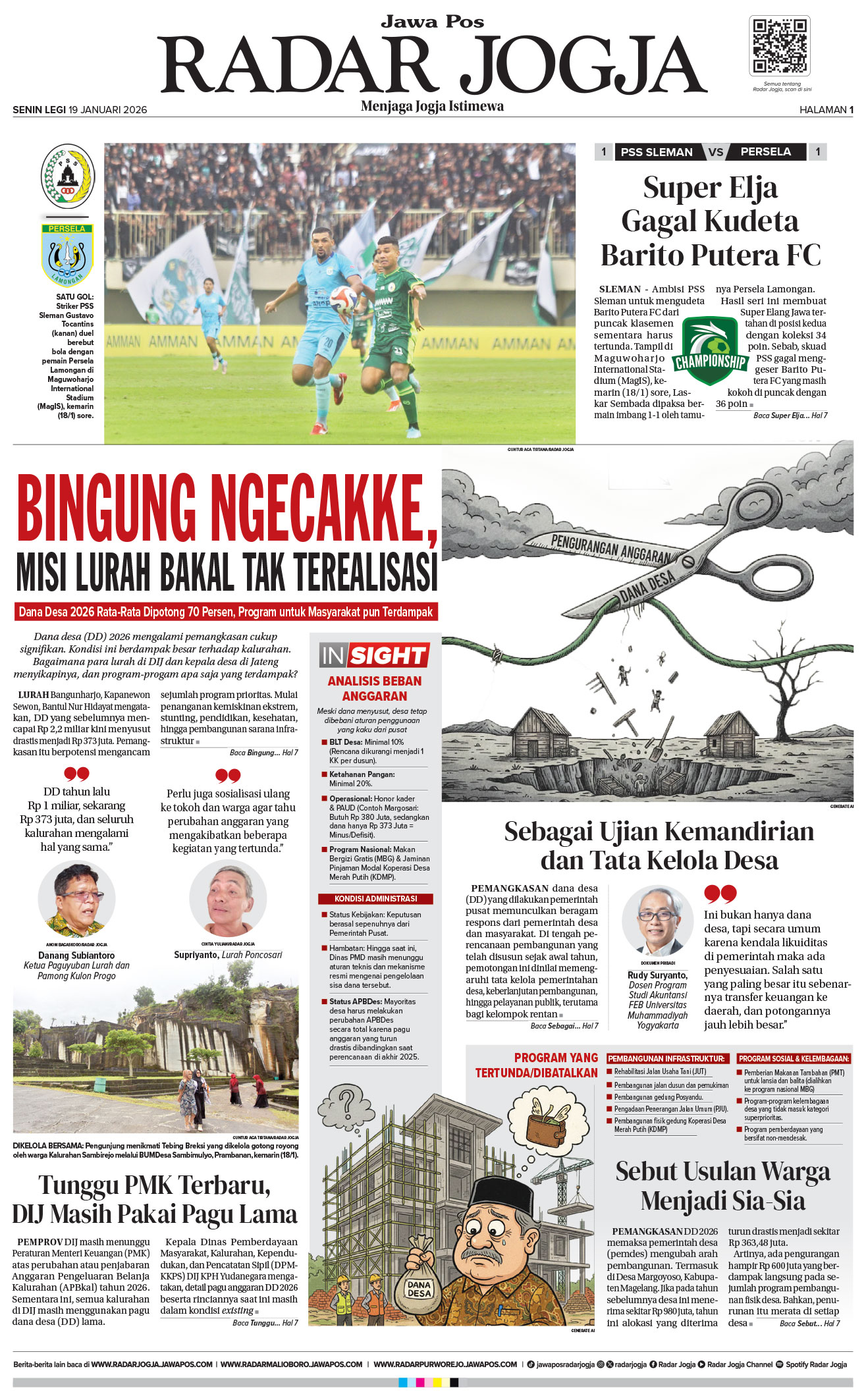 Jawa Pos - Radar Jogja, edisi Senin, 19 Januari 2026