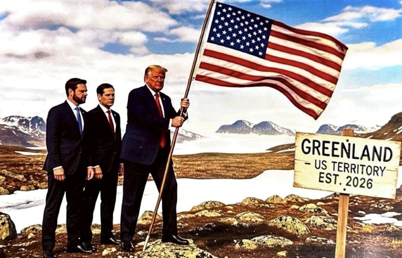 Trump unggah foto editan AI caplok Greenland.