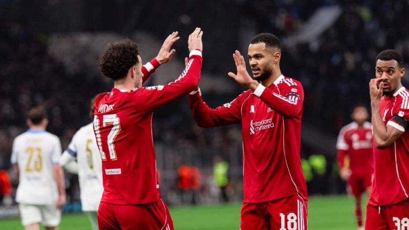 Selebrasi pemain Liverpool dalam kemenangan 3-0 atas Marseille di Liga Champions
