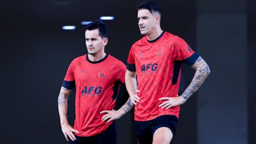 Dua penggawa anyar Persik Kediri saat jalani latihan bersama tim