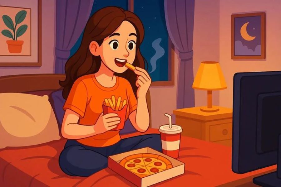 Ilustrasi Makan Tengah Malam - Sumber: Pinterest / Membaca Blog