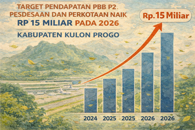 Ilustrasi target pendapatan PBB P2 Kabpaten Kulon Progo, DIY.