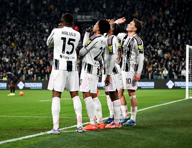 Selebrasi pemain Juventus dalam kemenangan atas Napoli di Serie A