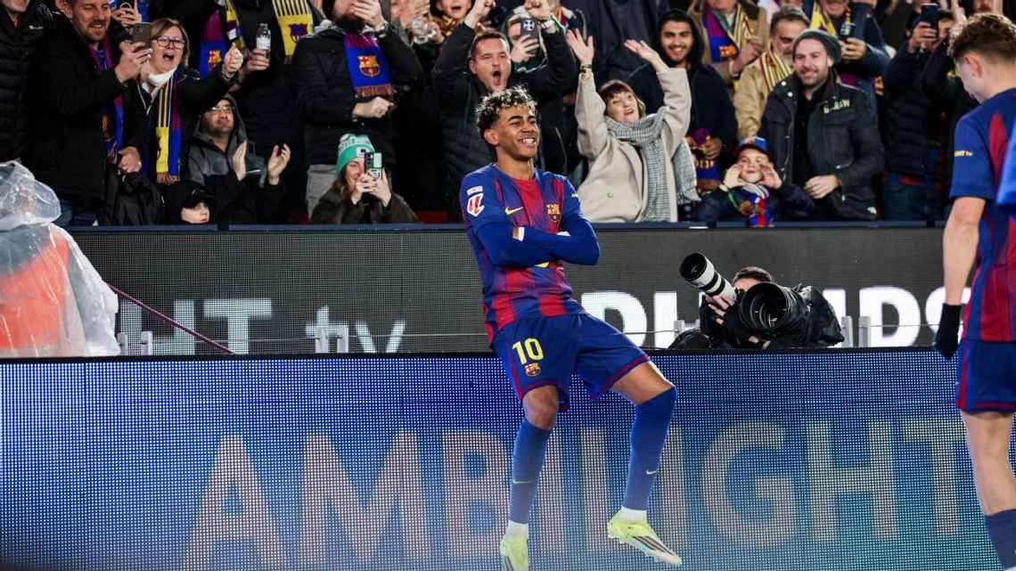Lamine Yamal cetak gol spektakuler dalam kemenangan Barcelona atas Real Oviedo