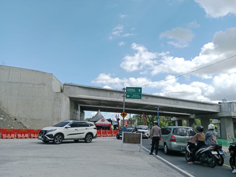 UJI COBA: Exit Tol Tamanmartani saat dibuka fungsional pada 2025 lalu. Kali ini, dibukanya tol hanya akan ada di segmen Prambana-Purwomartani.