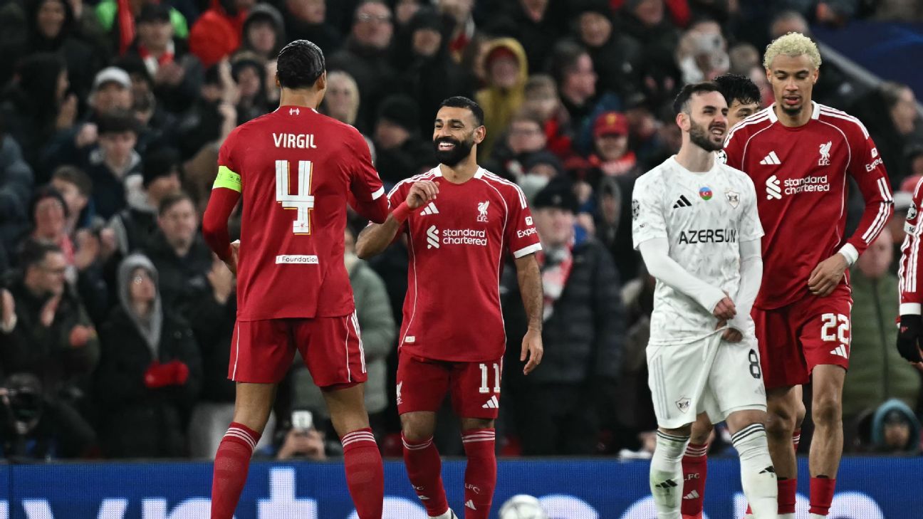 Liverpool pesta gol ke gawang Qarabag dalam pertandingan terakhir fase liga Liga Champions di Anfield
