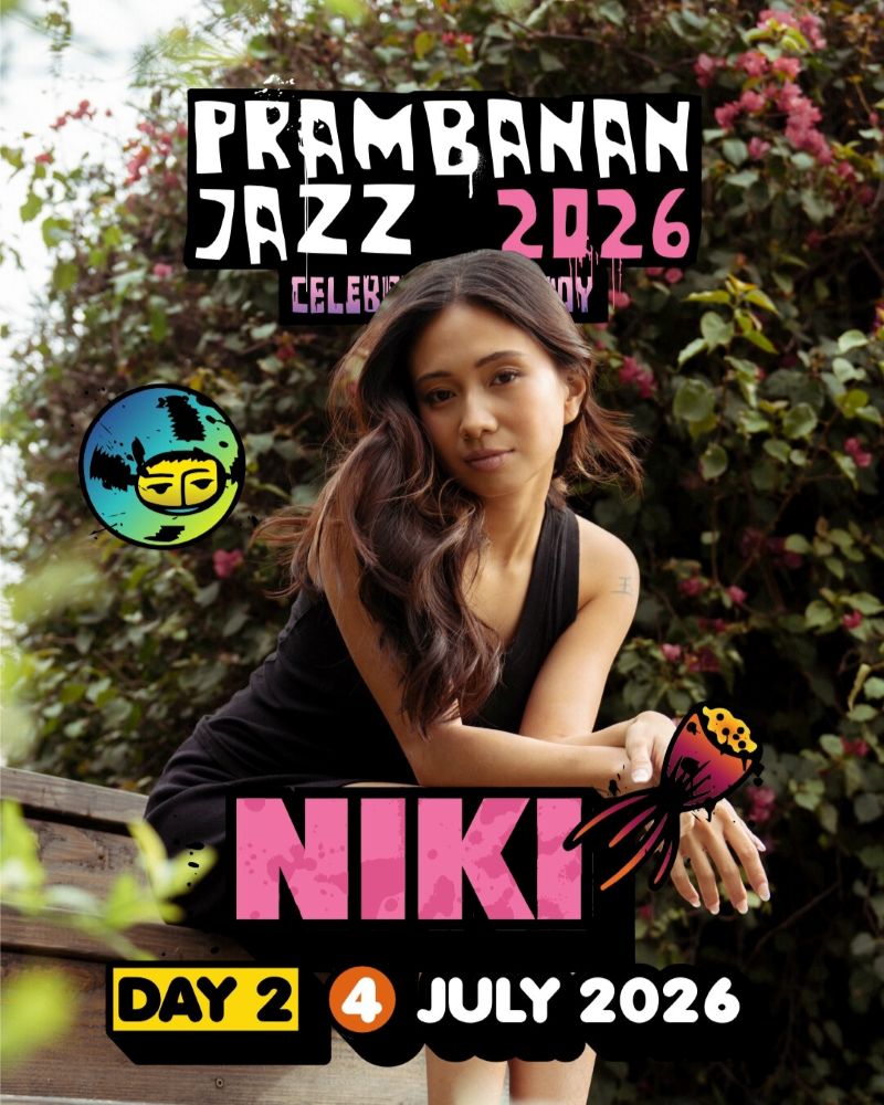 NIKI resmi diumumkan sebagai penampil utama hari kedua Prambanan Jazz Festival 2026.