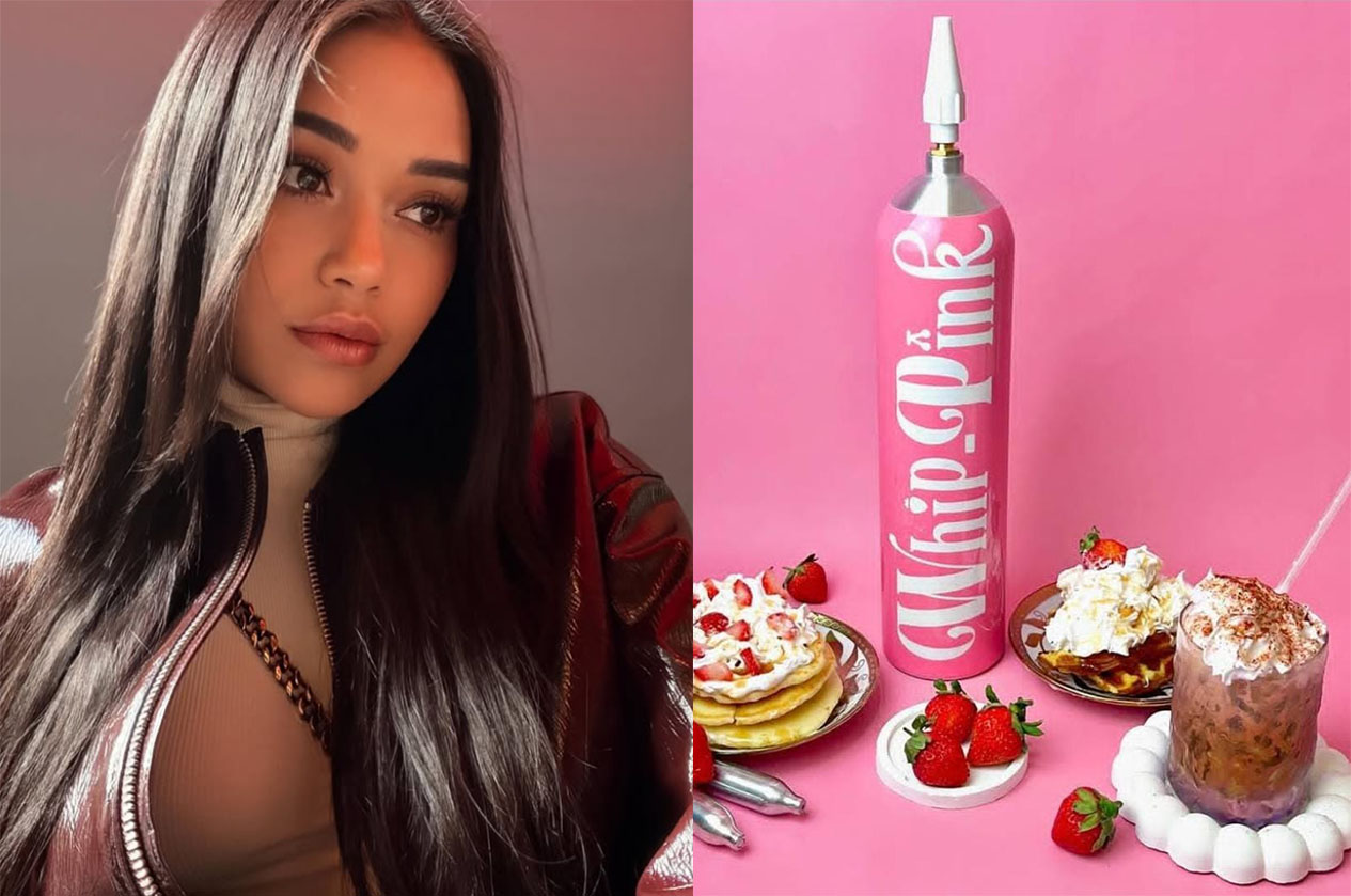 Mendiang Influencer Lula Lahfah dan Whip pink yang sedang viral.
