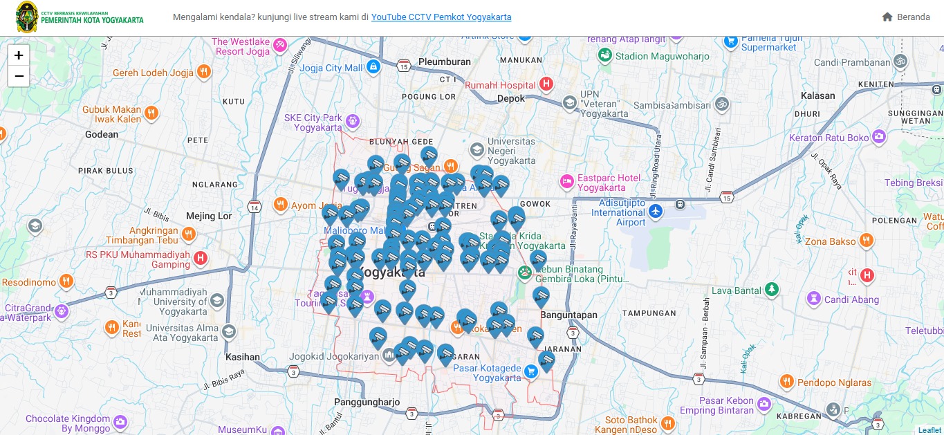 Tampilan website resmi CCTV Kota Jogja (cctv.jogjakota.go.id)