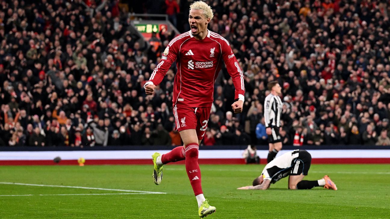 Selebrasi Hugo Ekitike dalam kemenangan Liverpool atas Newcastle United