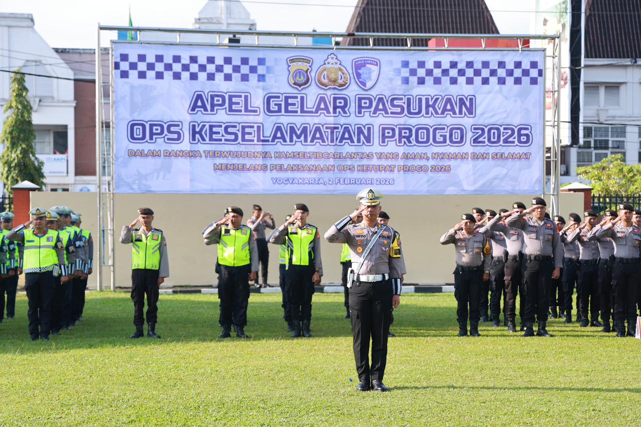 Apel gelar pasukan di Mapolda DIY, Senin (2/2/2026).