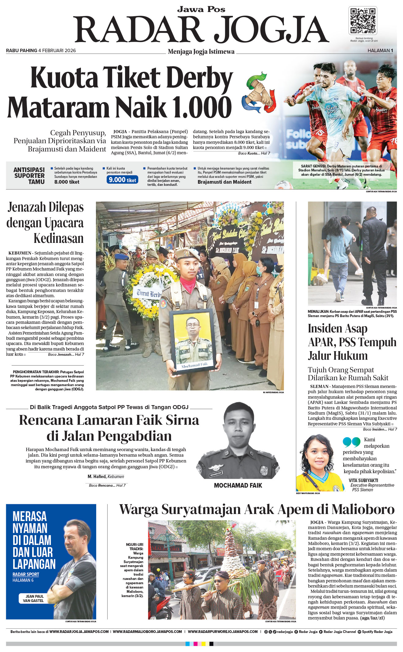 Jawa Pos - Radar Jogja, edisi Rabu 4 Februari 2026
