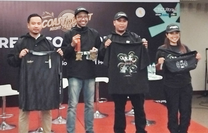 Dari kiri anggota DPRD DIJ M. Lisman Puja Kesuma, Direktur Pemasaran Pariwisata BPOB Harfiansa Bimatara, dan Race Director CTC 2026 Roostian Gamananda.