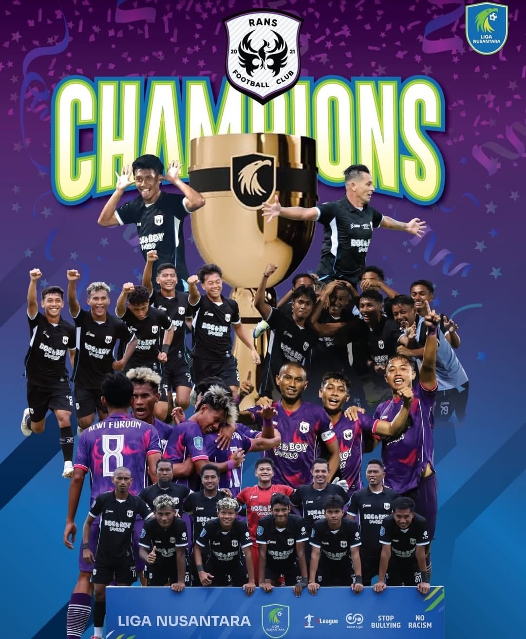 Rans Nusantara FC keluar sebagai juara Liga Nusantara setelah taklukkan Dejan FC di final
