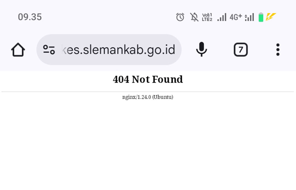 DIBOBOL PERETAS: Tangkapan layar situs smartdinkes.slemankab. Kini website itu sudah tidak bisa diakses.