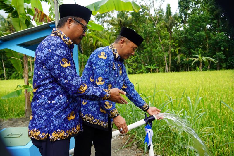 JADI SOLUSI: Sumur bor menjadi solusi kekeringan di Padukuhan Semuten, Jatimulyo, Dlingo