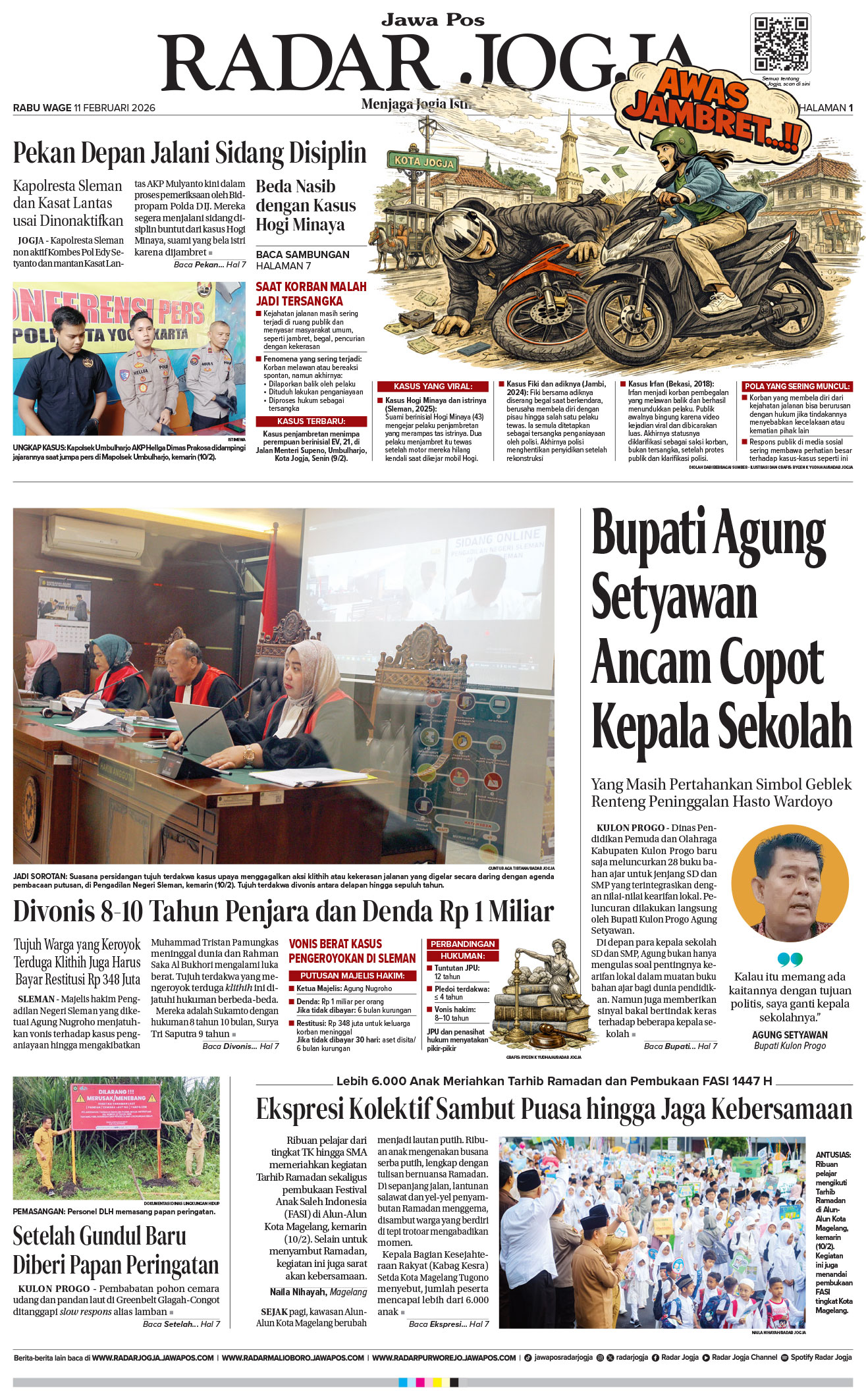 Jawa Pos - Radar Jogja, edisi Rabu 11 Februari 2026