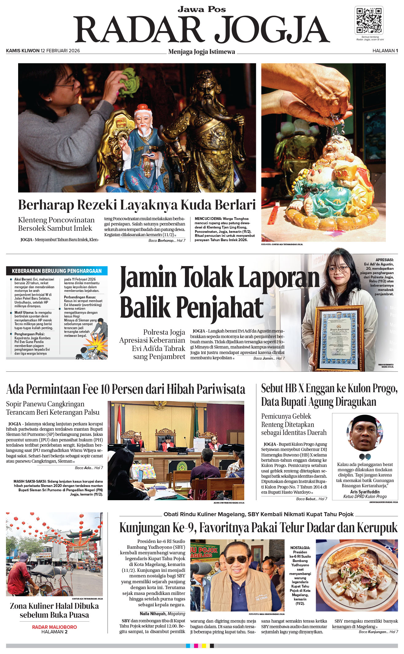 Jawa Pos - Radar Jogja, edisi Kamis 12 Februari 2026