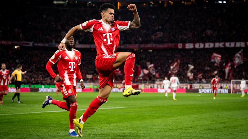 Selebrasi Luis Diaz dalam kemenangan Bayern Munich atas RB Leipzig di DFB Pokal