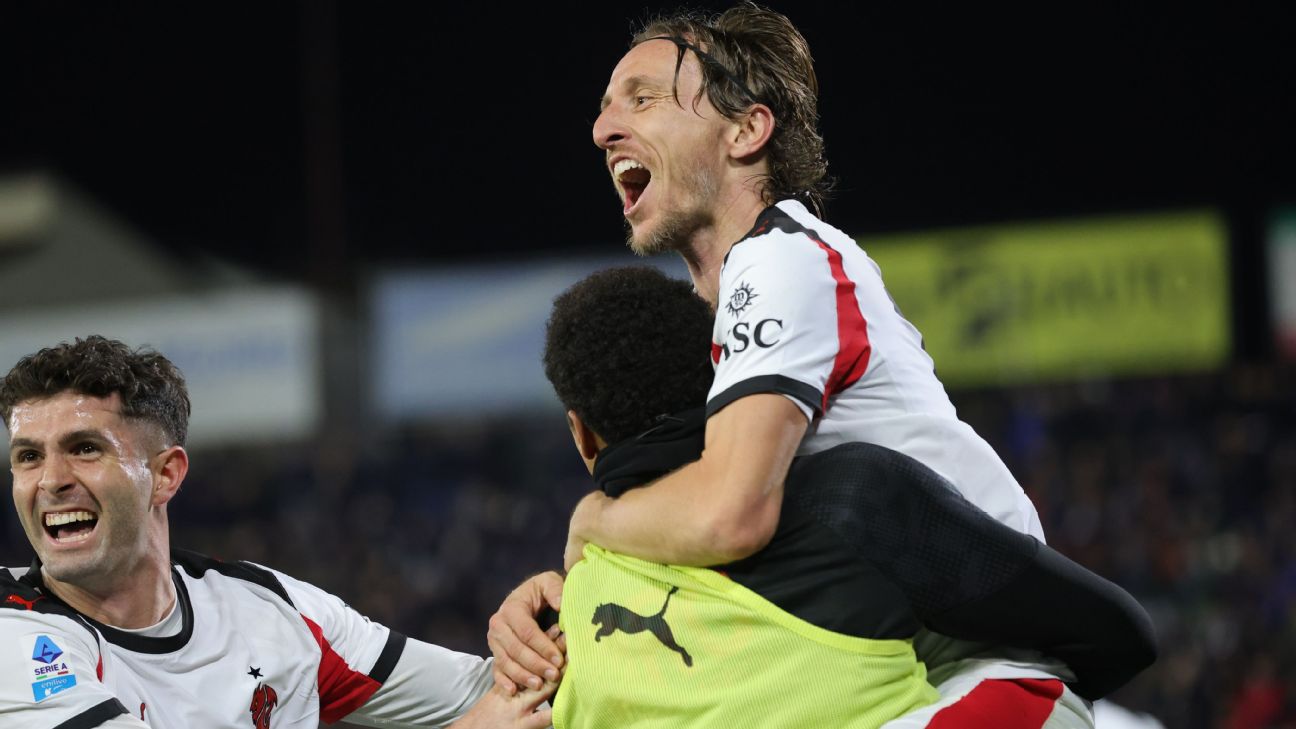 Luka Modric cetak gol kemenangan AC Milan atas Pisa di Serie A